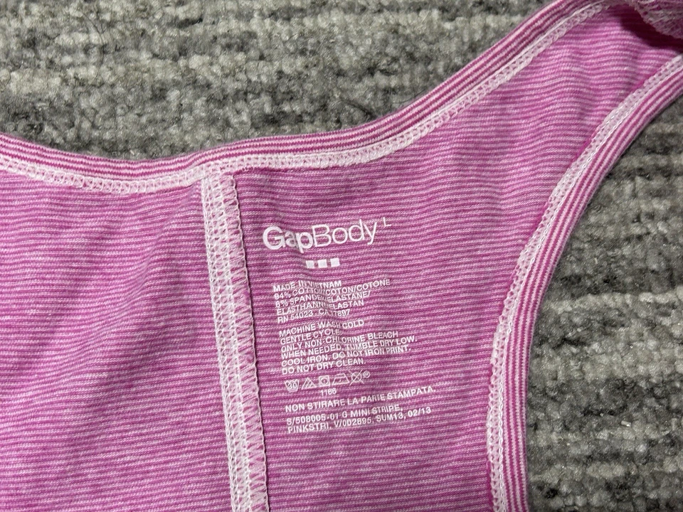 GAP 身体背心女式大号紫色无袖赛车背部瑜伽锻炼弹力 — 第 3/4 张图片