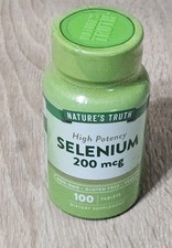 Nature's Truth Vitamins High Potency Selenium Gluten Free Tablets 200 mcg 100 Ct