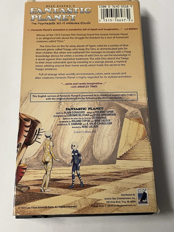 Fantastic Planet (VHS, 1999, Dubbed) Rene LaLoux 1973 Cartoon - Image 2 of 4