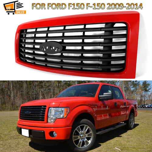 Race Red & Black Grille Assembly For 2009-2014 Ford F150 F-150 Harley-Davidson