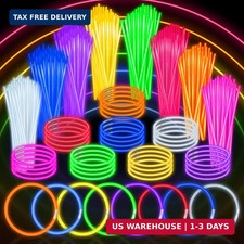 100 PCS Glow Sticks Bulk Party Favors, 8" Glow in the Dark Party Supplies, Light
