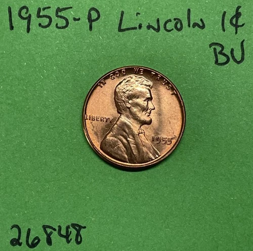 1955-P Lincoln Wheat Cent / Penny 1c Choice BU Red US Coin