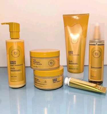 6 Pc Gift Set Coco Shea Honey Bath & Body Works Perfume Mist Wash Butter Cream