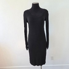 Gap Black Ribknit Bodycon Midi Dress Stretchy Casual Minimalist Loungewear XS