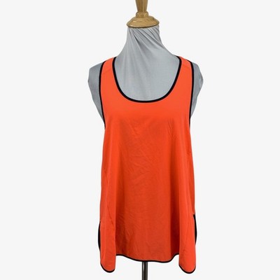 Lululemon Tank Top Womens 10 Orange Navy Pump It Up Singlet Dropcut Racerback