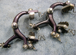 vintage, First Generation Shimano Dura-Ace Brake Calipers,Set F/R BLACK, No Rust