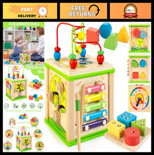 7-in-1 Wooden Activity Cube  Montessori Educational Toys for Toddlers 1-3  Bab