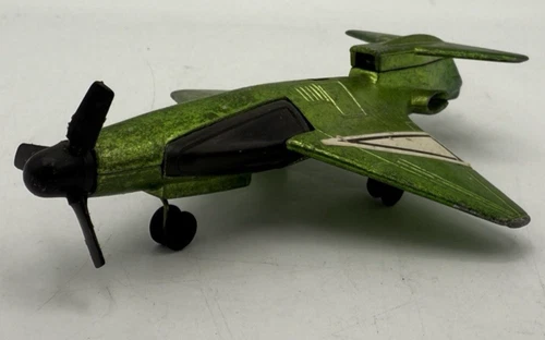 1970 Mattel Hot Birds Cloud Hopper Green Metallic Diecast Toy Vintage Airplane