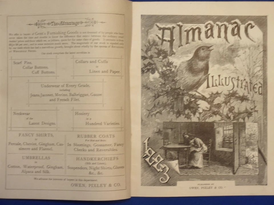Rare Bloomington, IL Almanac: OWEN, PIXLEY & Co's ILLUSTRATED ALMANAC FOR 1883. Foto 4 de 4