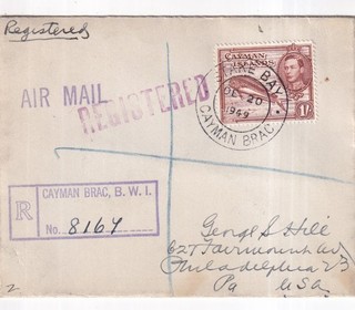 Cayman Islands Registered Airmail Cover #3