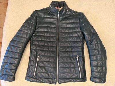 Ron Tomson Men s Leather Biker Jacket Sz 36 (measured 38) Excellent Green $525