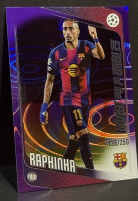 2025-26 Topps UEFA Club Competitions Barcelona Raphinha Purple