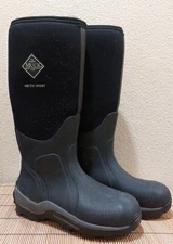 Muck Boot Arctic Sport Boots Mens Size 9 Womens 10 Black Rubber Insulated