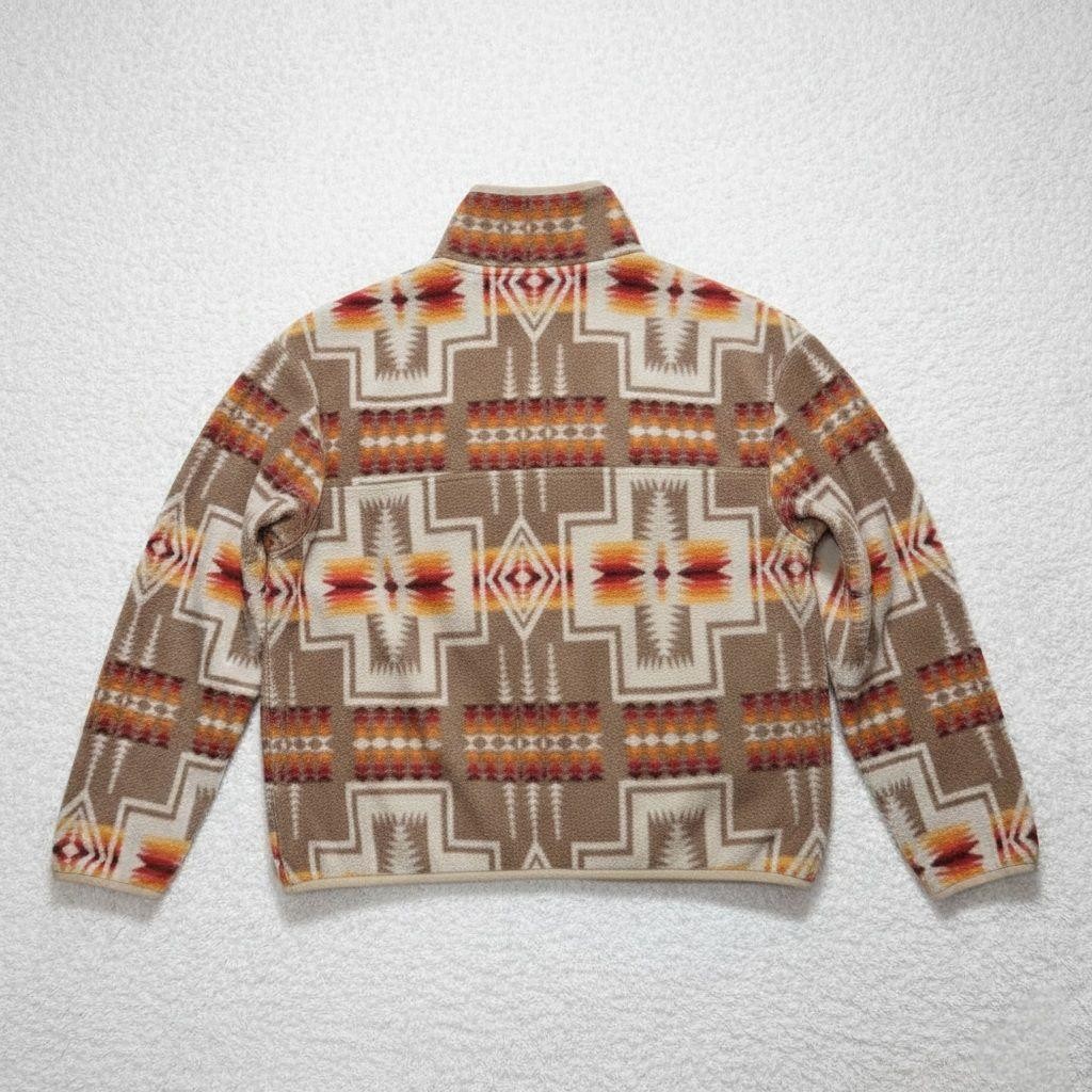 Pendleton Fleece Jacket Native Pattern M Warm Lig… - image 2