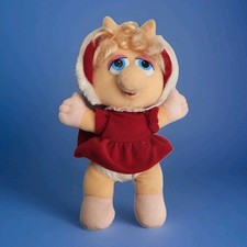 Vintage Baby Miss Piggy Girl Muppet Plush Doll 1987 Henson 10 Soft Stuffed Toy