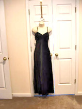 NWT frederick's of hollywood black sequin satin prom/pagent long formal gown 7/8