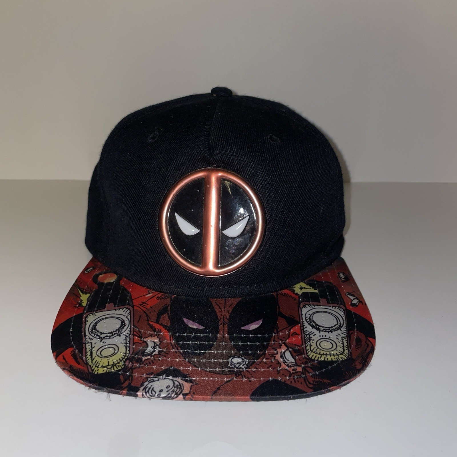 Marvel Deadpool Black Snapback Hat Embroidered Lo… - image 1