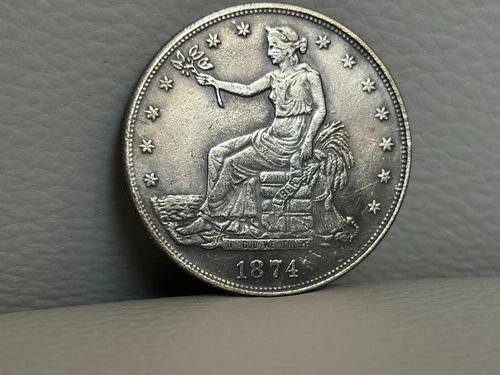1874-CC Seated Liberty Take flowers Silver 1 Dollar High Grade A++++