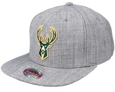 Milwaukee Bucks Team Heather Hardwood Classics 2.0 Stretch Snapback Mütze
