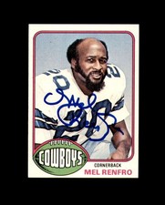 Mel Renfro Signed Original 1976 Topps Dallas Cowboys Autograph