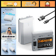 2600mAh NP-FZ100 Battery 2-Pack USB-C for Sony A7 Series, FX3, ZV-E1 Cameras