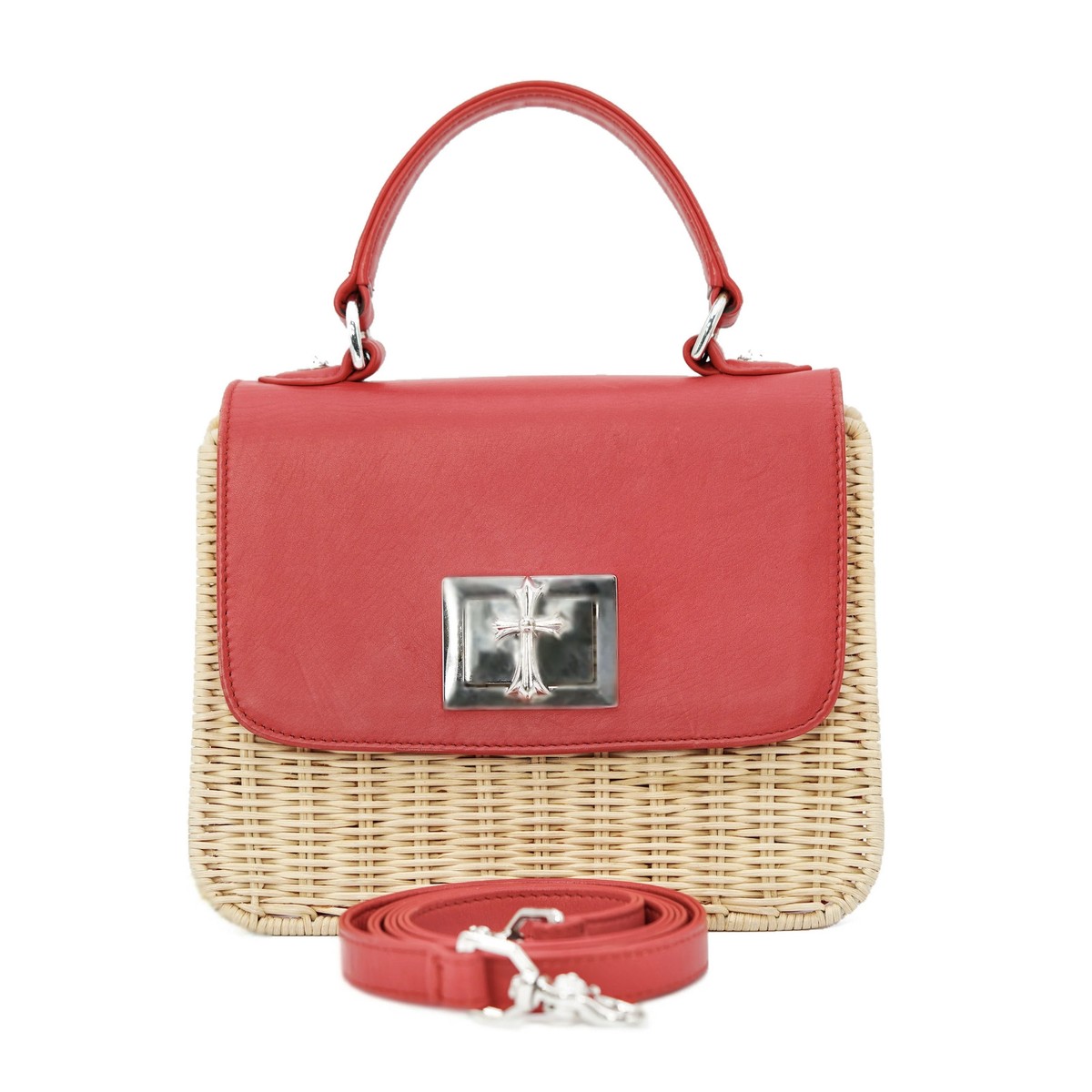 Chrome Hearts Basket-Weave Leather Accordion Wicker Bag | eBay