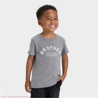 Toddler Boys' Brother Club Graphic T-Shirt - Cat & Jack Gray 4T *SEE DEAL!!!*