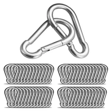 50pcs 2Inch Safety Spring Snap Hooks, M5 Galvanized Steel Quick Link Carabin