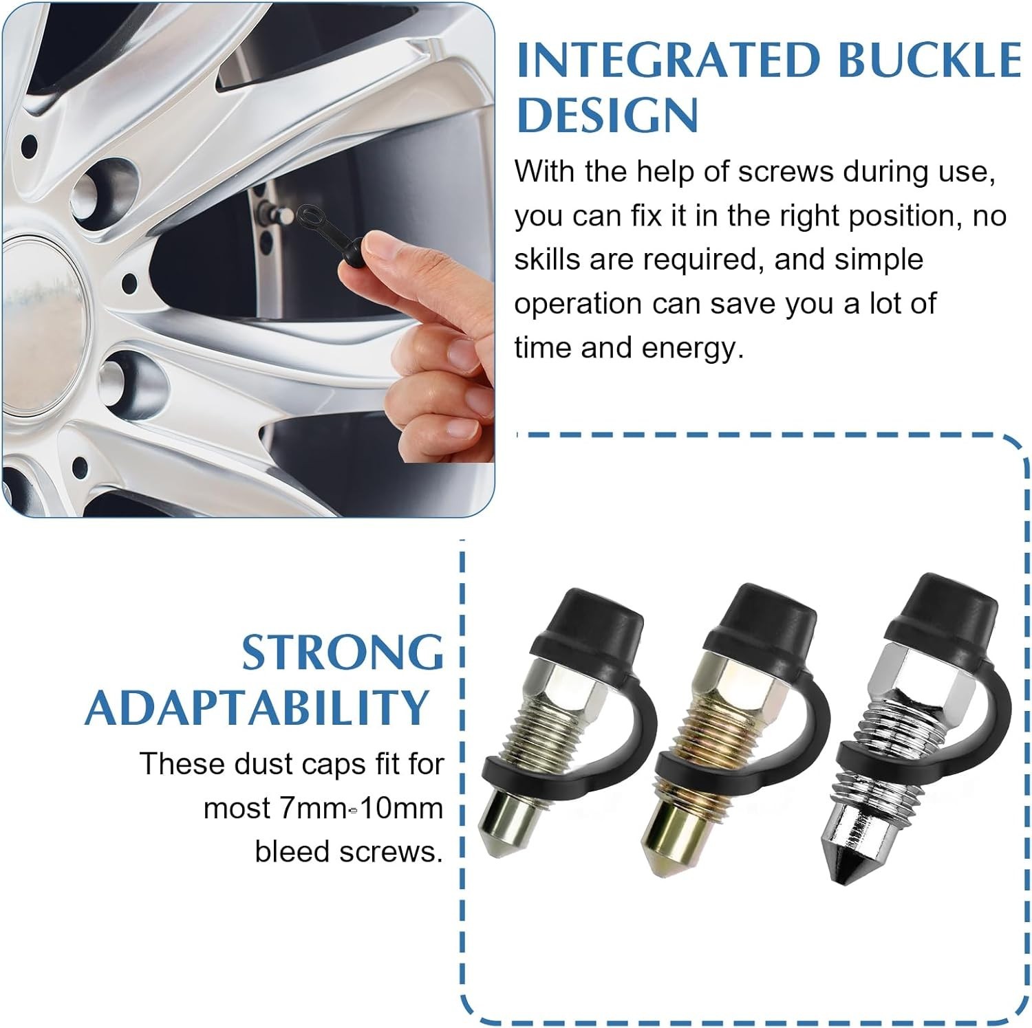 48 Pcs Brake Bleeder Cap, Rubber Grease Fitting Caps Black Brake Dust Cover