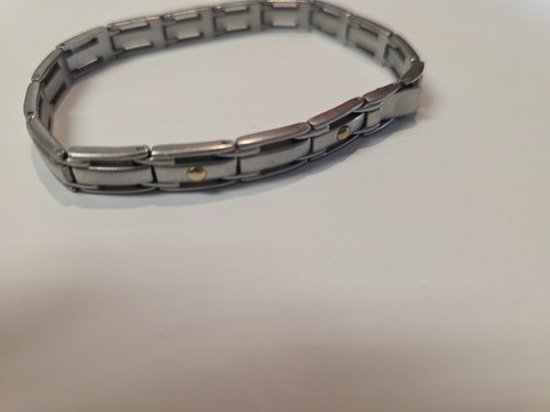 Men's  Stainless & 14k Yellow Gold Bracelet 9"