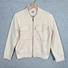 Beymen club zip up jacket womens small beige structured thick made in turkey