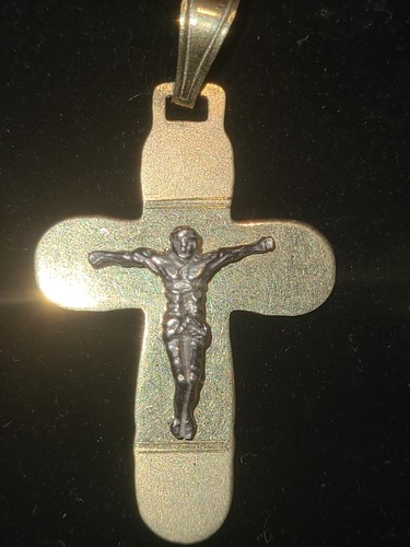 14k Italian Gold Cross Pendant, Solid Gold Cross,  Italian Gold Cross