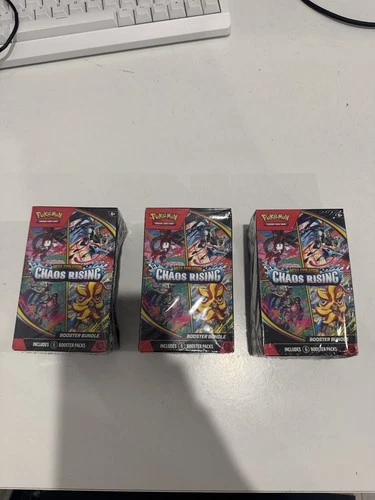 Pokemon TCG Mega Evolution Chaos Rising Booster Bundle Damaged Seal x3 ✅