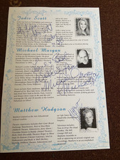 Jodie Scott & 4 other Actors signatures on 2 sided paper