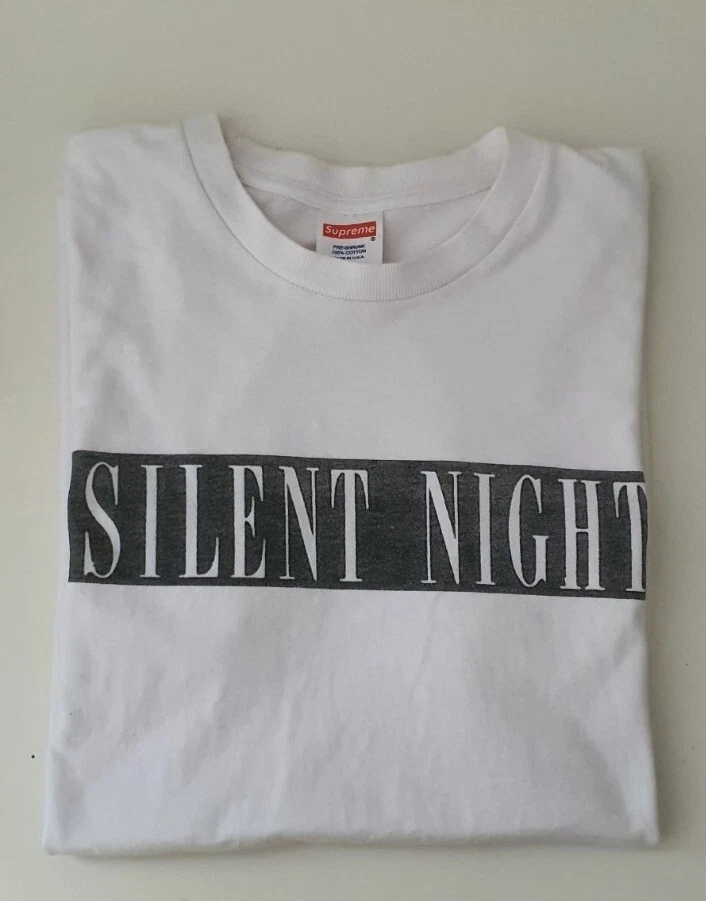 FW14 Supreme Silent Night T Shirt Größe M Medium Weiß T Shirt Weihnachten Selten