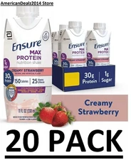 Ensure MAX Nutrition Shake STRAWBERRY 11 Fl Oz Choose 4 OR 20 Count