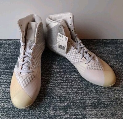 NEW! Adidas Mat Wizard Hype White/Silver Wrestling Shoes (EF2113) Size 12 