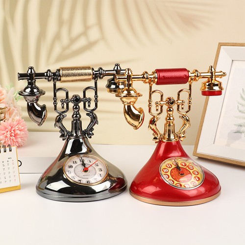 Retro Telephone Model Alarm Clock Creative Timekeeper Desktop Table Ornament _t - Picture 10 of 15
