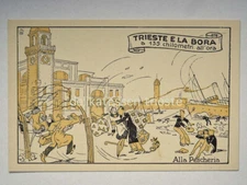 TRIESTE La BORA alla Pescheria Petronio Valenti old postcard