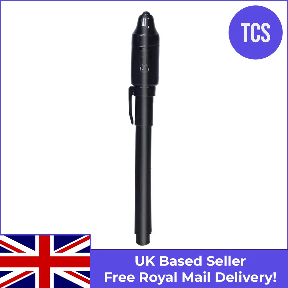 Black - Invisible Ink Spy Pen UV Light Magic Marker Secret Message Xmas Fun Kid