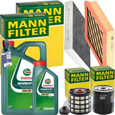 MANN INSPEKTIONSPAKET+6L CASTROL 0W-30 ÖL passend für 2.0 TDCi FORD MONDEO 5