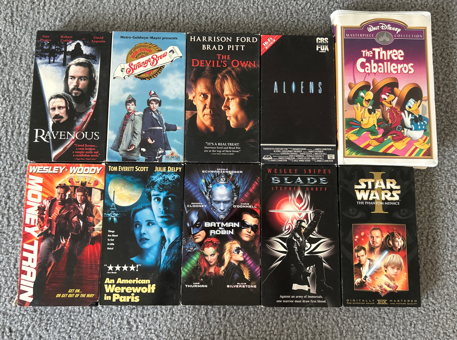 Lot of 20 VHS Action Movies Star wars Blade Spider-man Titanic Lake placid