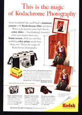 1954 VINTAGE PRINT AD KODAK KODACHROME KODAK PONY 135 MODEL B