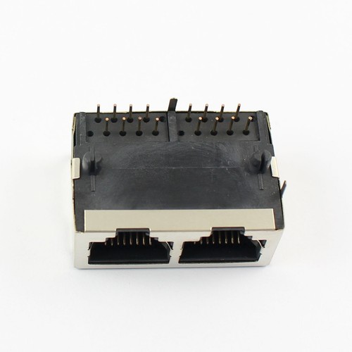 1Pcs RJ45 Modular Network Connector Dual Port 2 Ports 59 8P8C PCB Jack ...