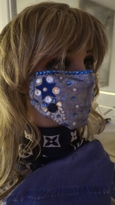 Mund-Nasen - Maske 2lagig, Schutz Filter Strass Crystal Glitzer Steinen