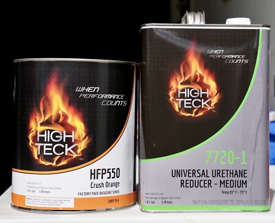 HIGH TECK HFP 550 CHRY PL4 CRUSH ORANGE BASECOAT PAINT GALLON KIT + MED REDUCER!