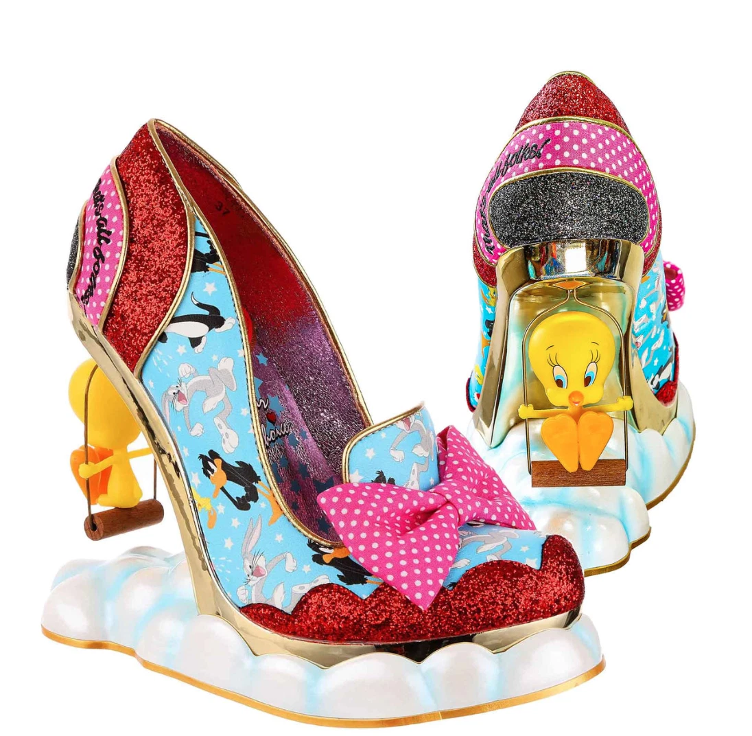 IRREGULAR CHOICE- WOMENS- LOONEY TUNES- MERRIE MELODIES- HIGH HEEL- BLUE