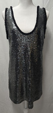 Zara Low Back Black Sequin Mini Dress