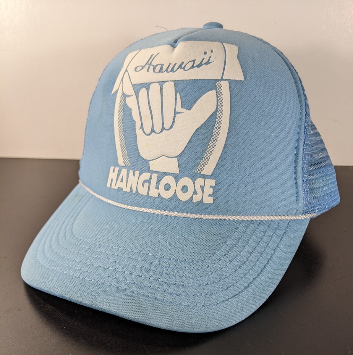 Hawaiian Headwear Hawaii Hang Loose Shaka Light Blue Foam Front