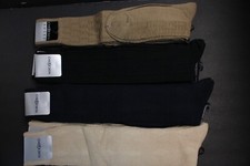 4 pair Knee high Socks Men's Over the Calf Cotton Blend Socks Black tan navy